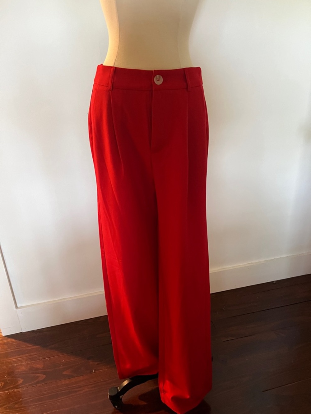 Cotton Candy Wide-Leg Red Women's Dress Pants